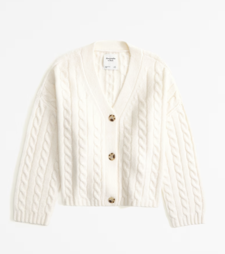 Abercrombie Cable Short Cardigan (Small)