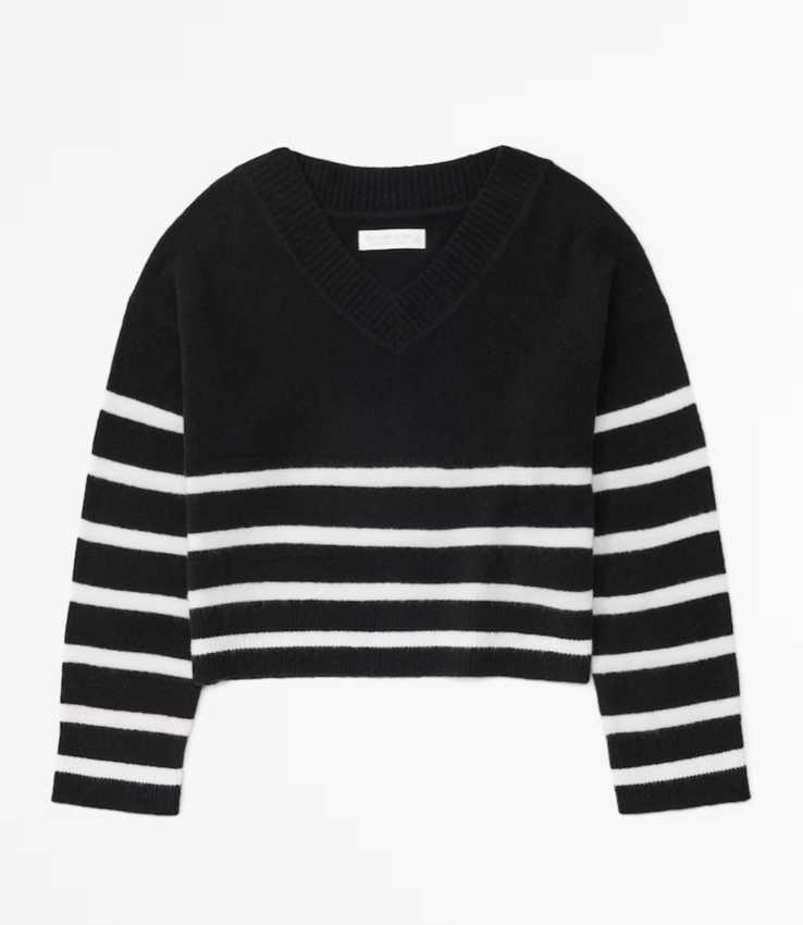 Abercrombie Merino Wool-Blend V-Neck Sweater (Small)