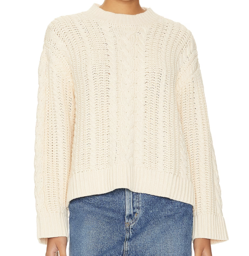 Revolve Tularosa Dorinda Cable Sweater in Cream (XS)