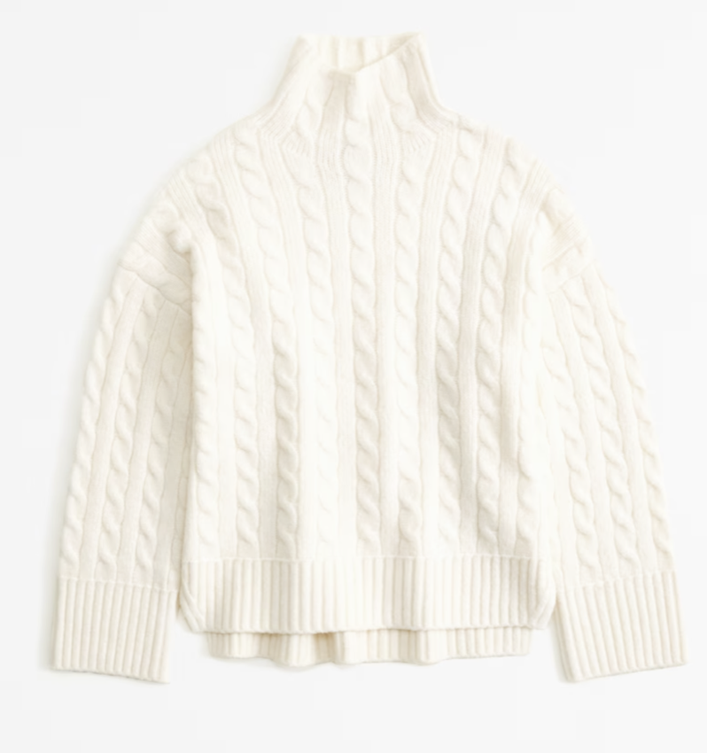 Abercrombie Cable Easy Funnel Neck Sweater (Small)