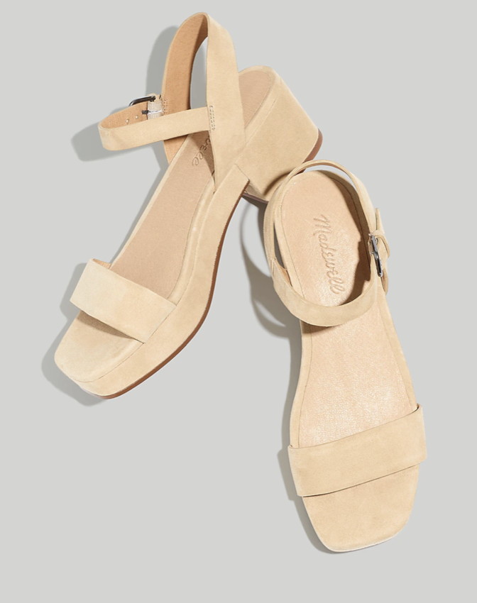 Madewell The Lina Platform Sandal in Suede