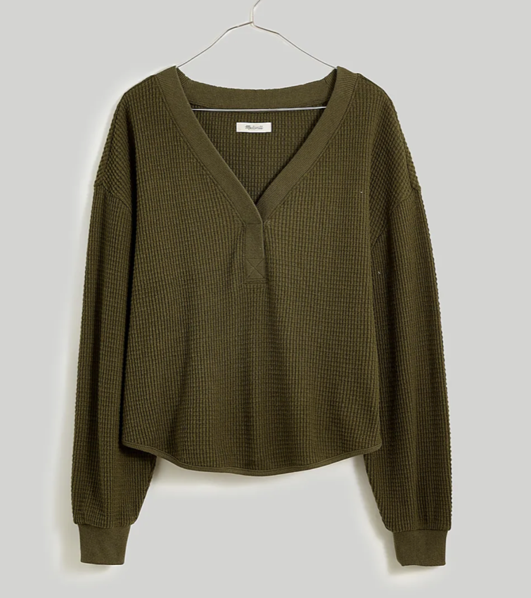 Madewell Brushed Waffle V-Neck Tee