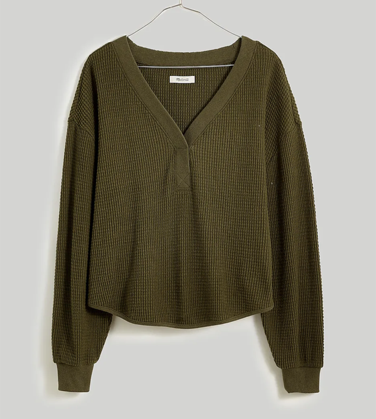 Madewell Brushed Waffle V-Neck Tee