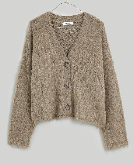 Madewell Brushed V-Neck Cardigan Sweater