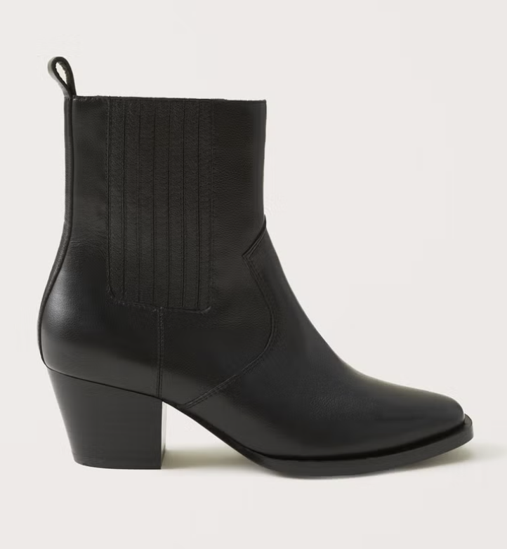 Abercrombie Margaux Leather Western Ankle Boot