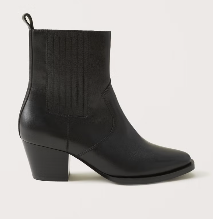 Abercrombie Margaux Leather Western Ankle Boot
