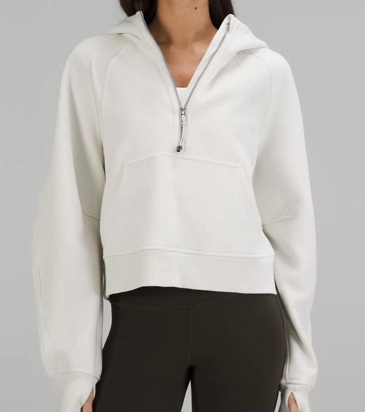  Lululemon Scuba Oversized Half-Zip Hoodie (bone size 4)