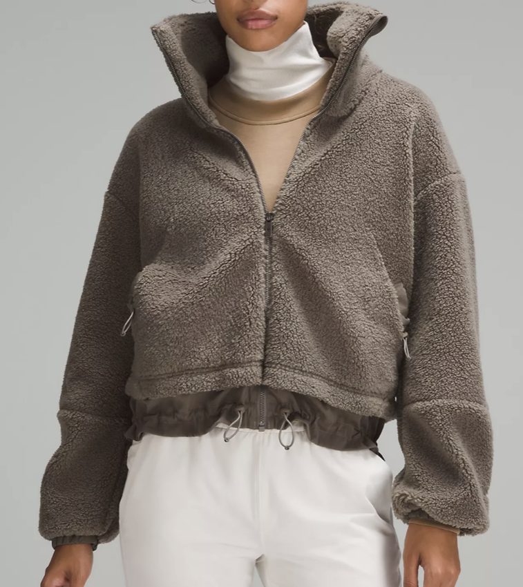 Lululemon Textured Fleece Cinchable Full Zip (nomad size 4)
