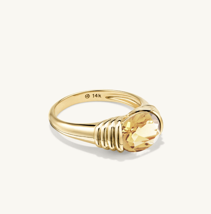 Mejuri Heirloom Ring Honey Quartz