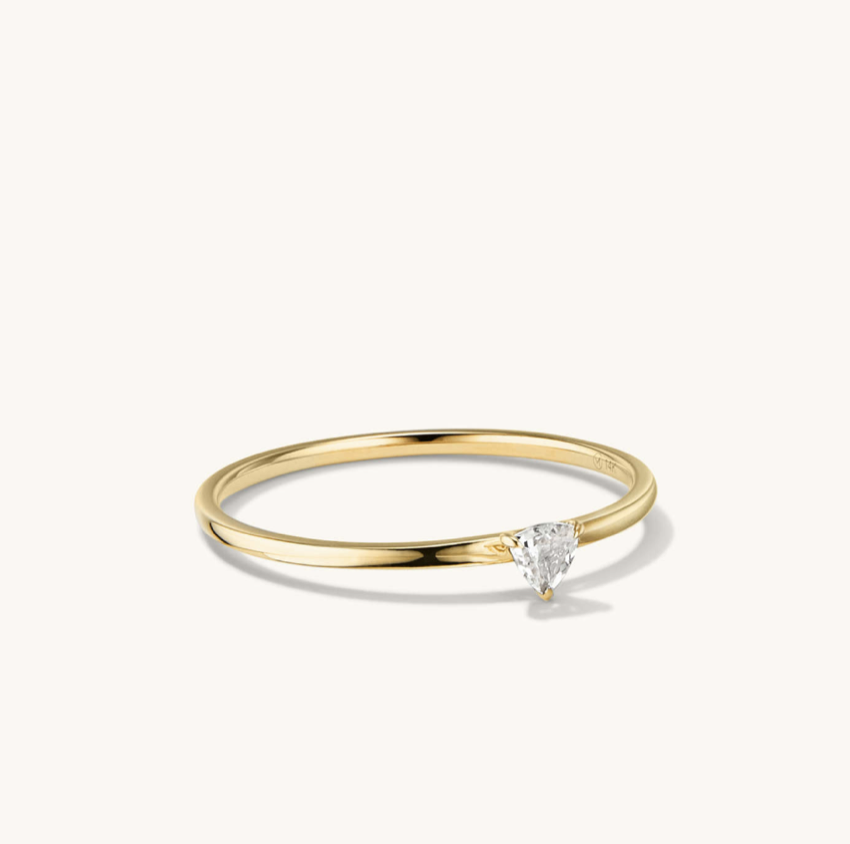 Mejuri Gemstone Trillion Stacker Ring White Topaz