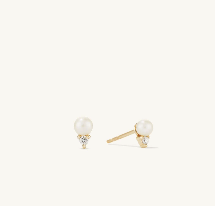 Mejuri Diamond Pearl Studs