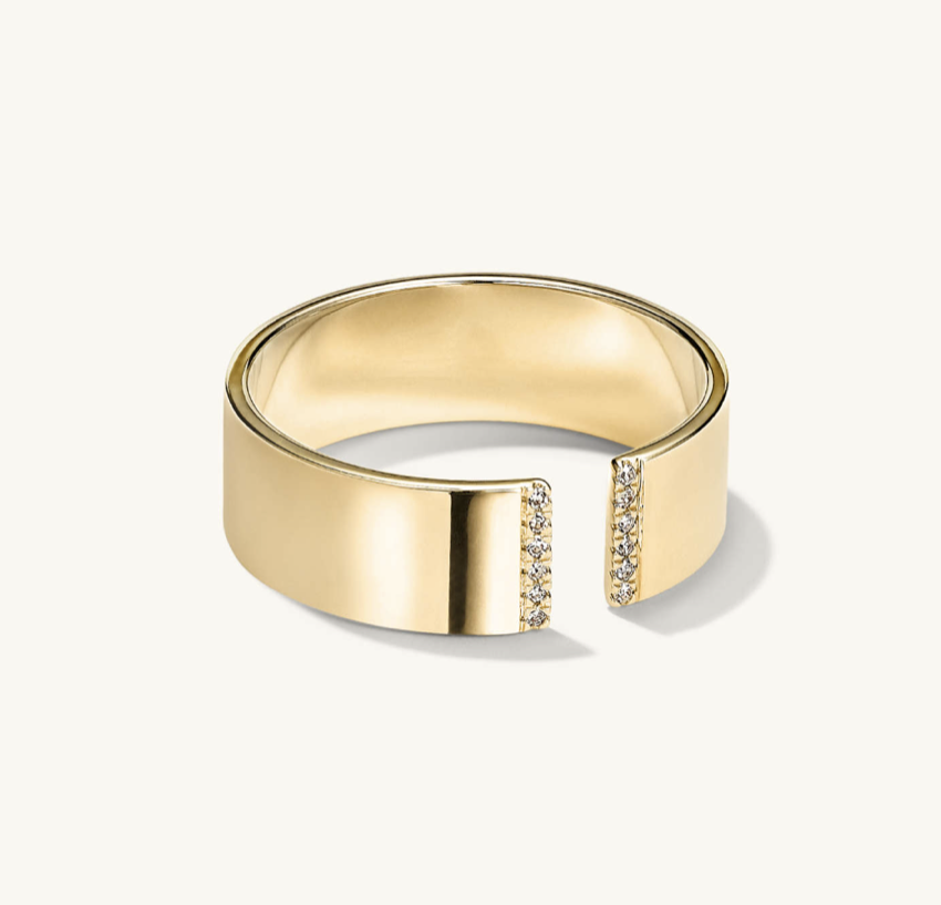 Mejuri Beam Pave Diamond Open Cigar Band (size 5)