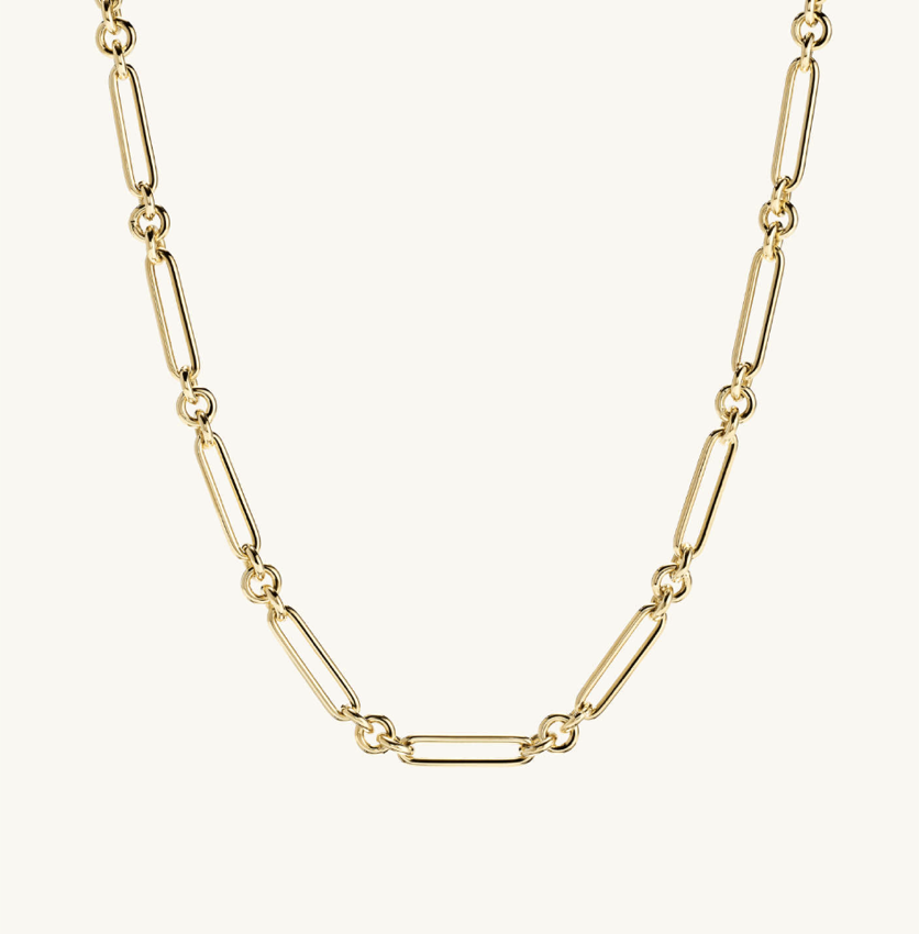 Mejuri Mixed Link Paperclip Chain Charm Necklace (16in)
