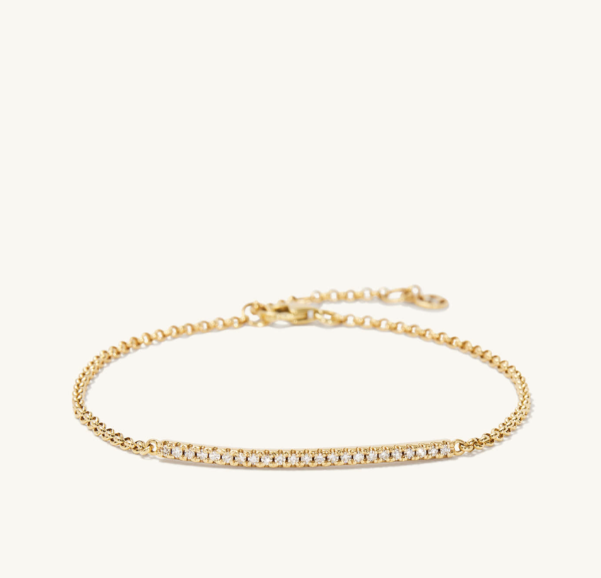 Mejuri Pave Diamond Bar Bracelet (6in - 7in)