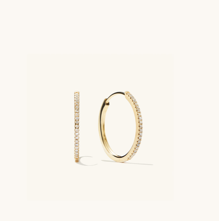 Mejuri Pave Diamond Medium Hoops