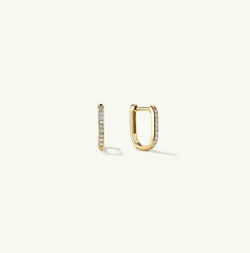 Mejuri Pave Diamond U Hoops