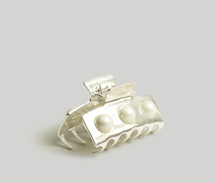 Madewell Pearl Studded Medium Claw Hair Clip