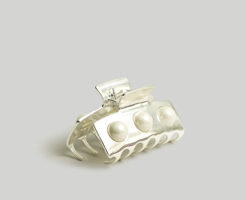 Madewell Pearl Studded Medium Claw Hair Clip