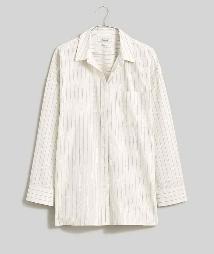 Madewell The Signature Poplin Oversized Shirt in Stripe