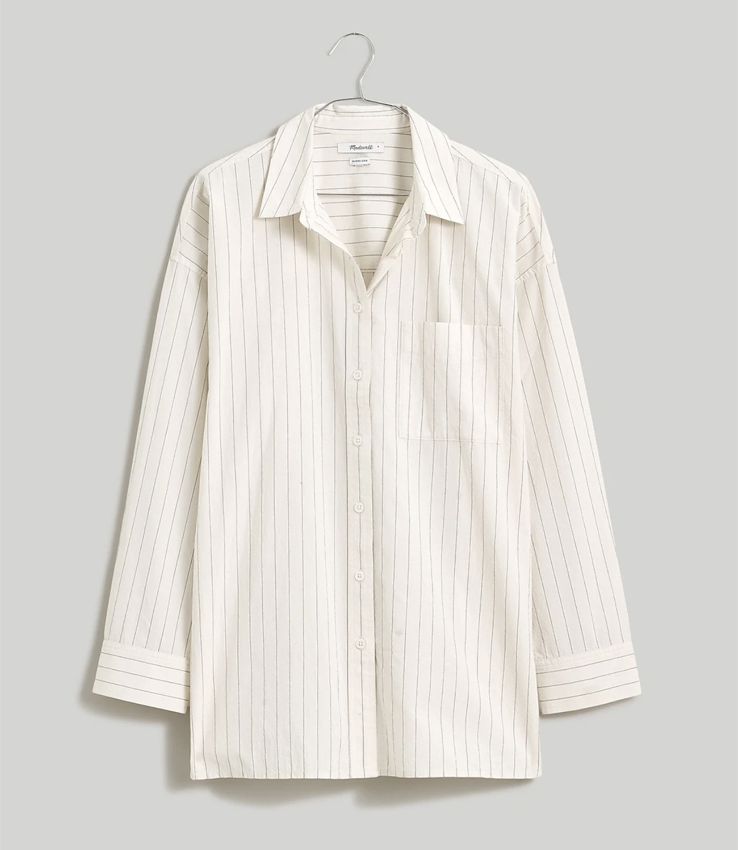 Madewell The Signature Poplin Oversized Shirt in Stripe