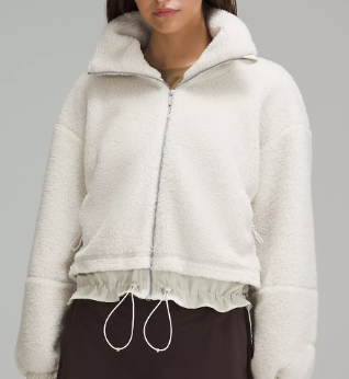 Lululemon Textured Fleece Cinchable Full Zip (nomad size 4)