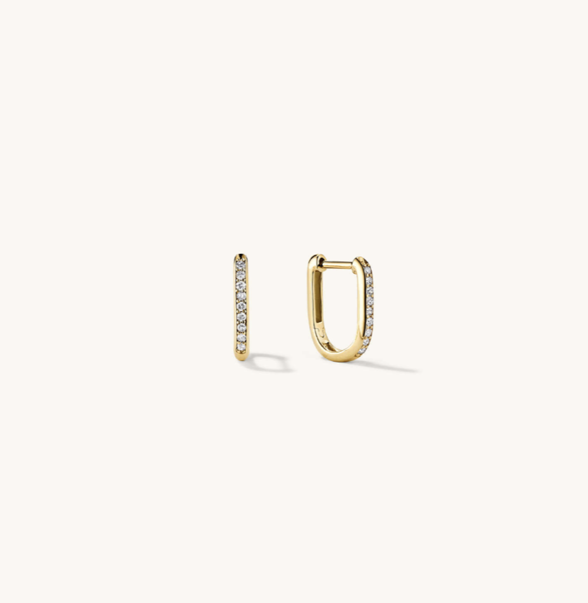 Mejuri Pave Diamond U Hoops