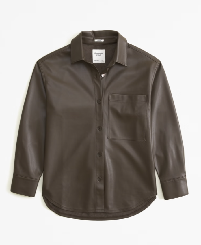 Abercrombie Oversized Vegan Leather Shirt