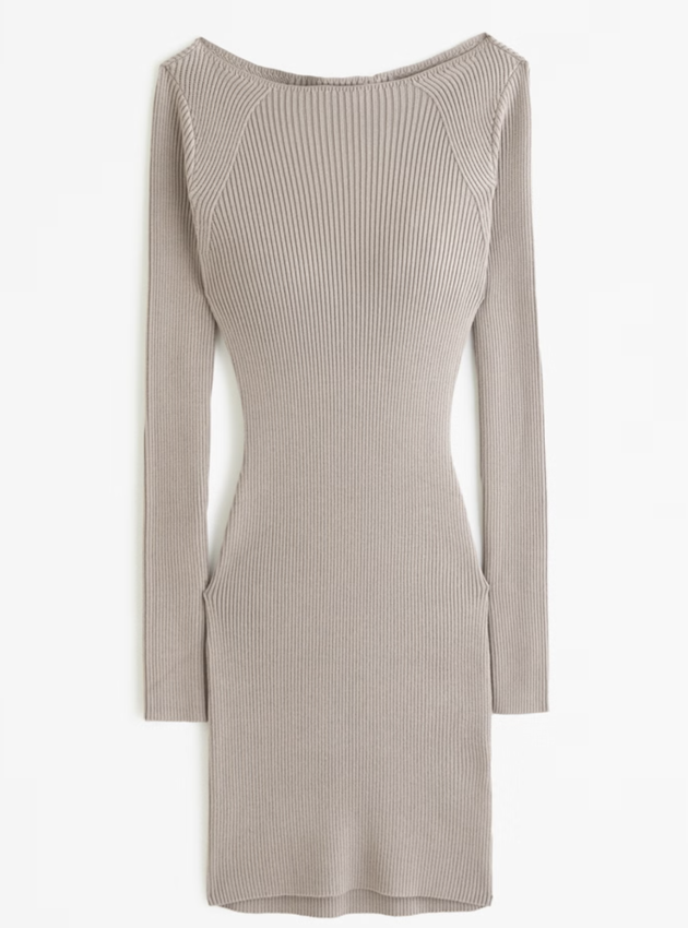 Abercrombie Long-Sleeve Slash Mini Sweater Dress