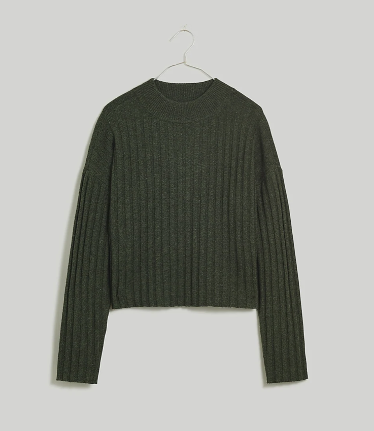 Madewell Mockneck Crop Sweater 
