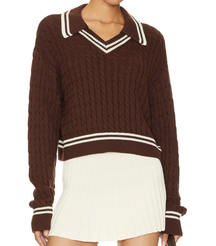 Revolve Lovers &amp; Friends Eilir Sweater in Brown and White