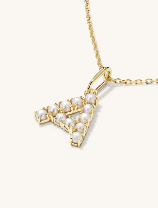 Mejuri Pearl Letter Charm