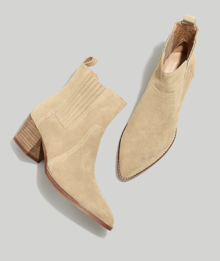 Madewell The Western Ankle Boot in Suede (Sold Out)