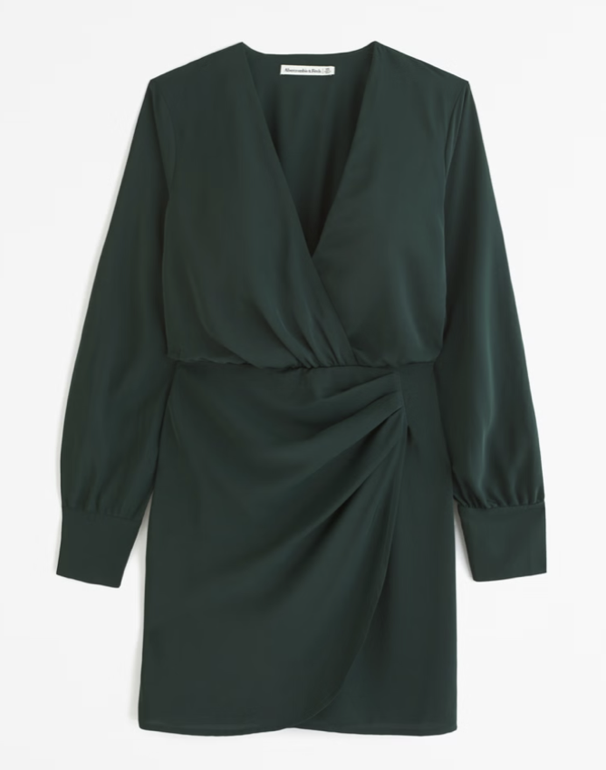 Abercrombie Long-Sleeve Draped Mini Dress