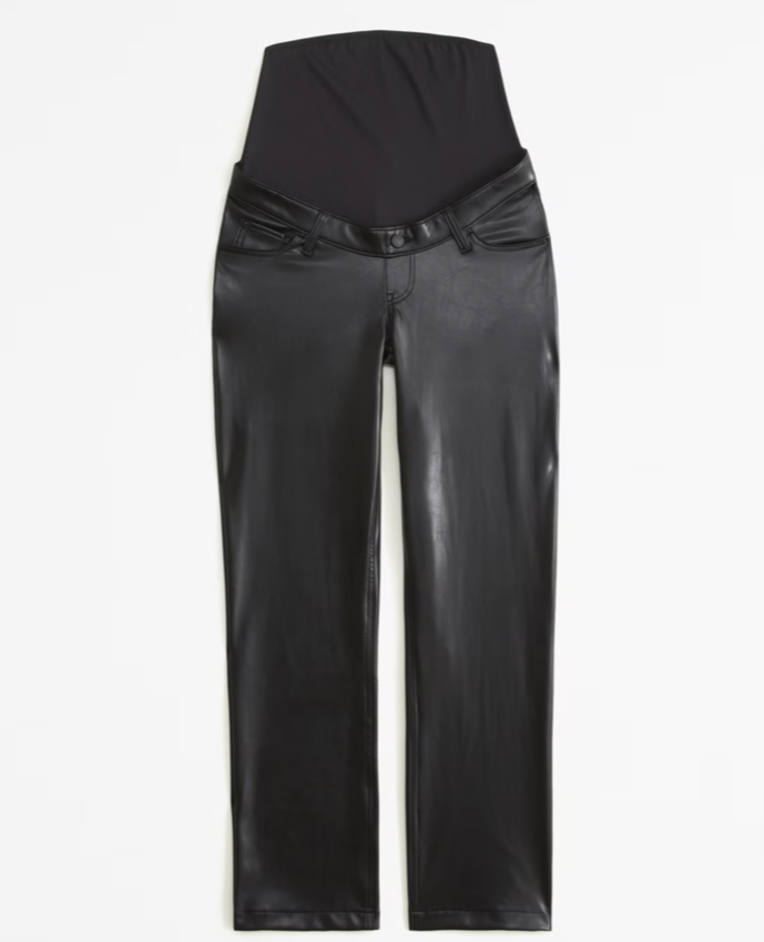 Abercrombie Maternity Vegan Leather 90s Straight Pant