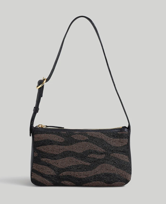 Madewell The Buckle-Strap Shoulder Bag in Bead Embellished Leather