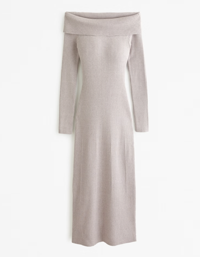 Abercrombie Off-Shoulder Midi Sweater Dress