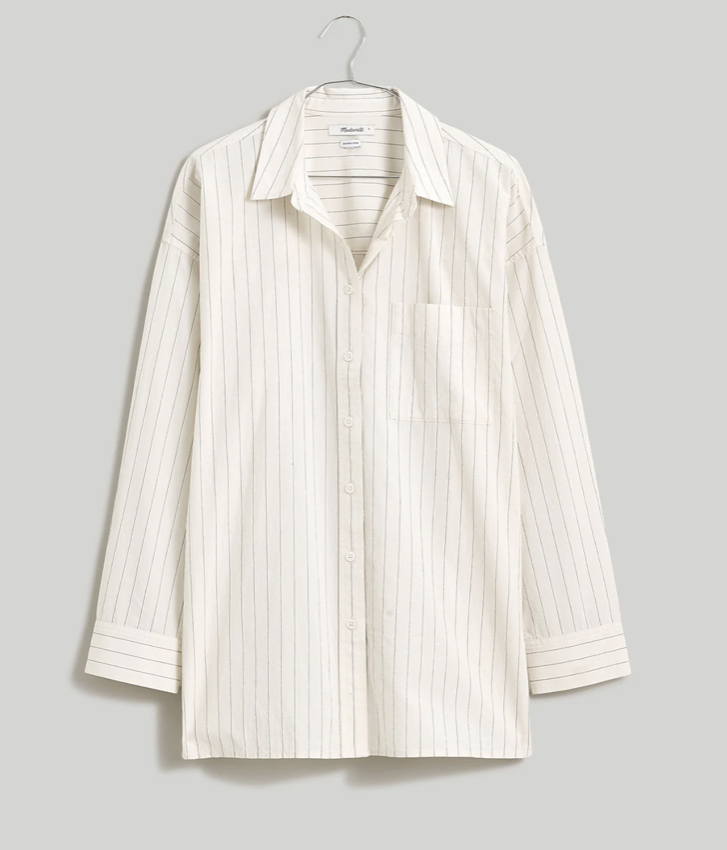 Madewell The Signature Poplin Oversized Shirt in Stripe