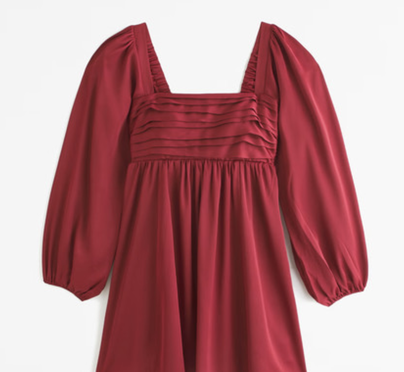 Abercrombie Emerson Satin Long-Sleeve Mini Dress