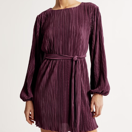 Abercrombie Satin Plisse Easy Mini Dress