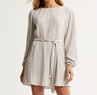 Abercrombie  Women's Satin Plisse Easy Mini Dress