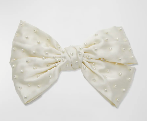 Lele Sadoughi x SJP Pearly Satin Bow Barrette