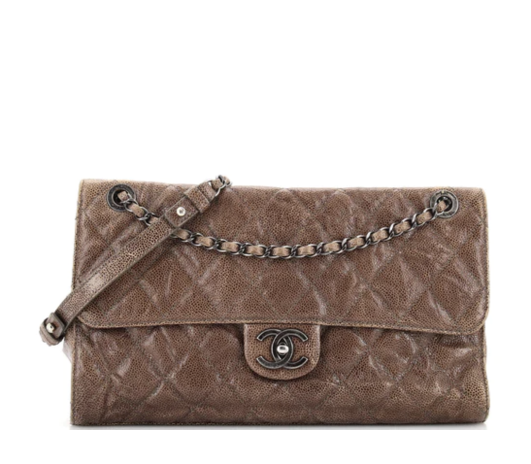 Chanel CC Crave Flap Bag Quilted Caviar Leather