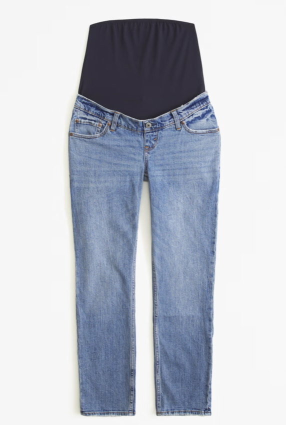 Abercrombie Maternity Ankle Straight Jeans (25 Short in Medium Wash)