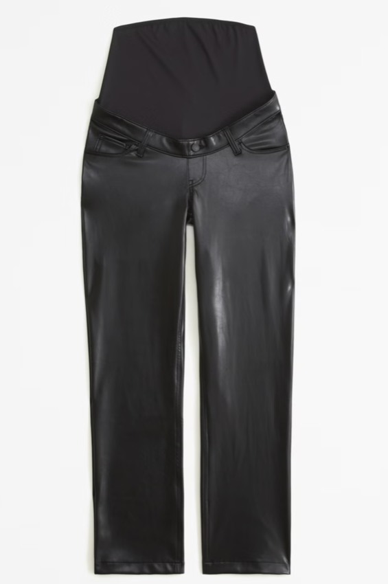 Abercrombie Maternity Vegan Leather 90s Straight Pant (25 short)