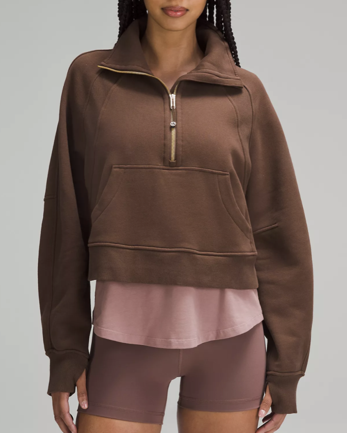 Lululemon Scuba Oversized Funnel-Neck Half Zip (size 4 in Java)