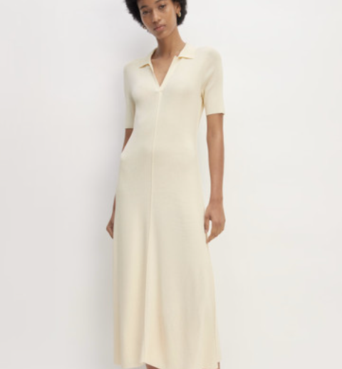 Everlane Viscose Knit Polo Midi Dress