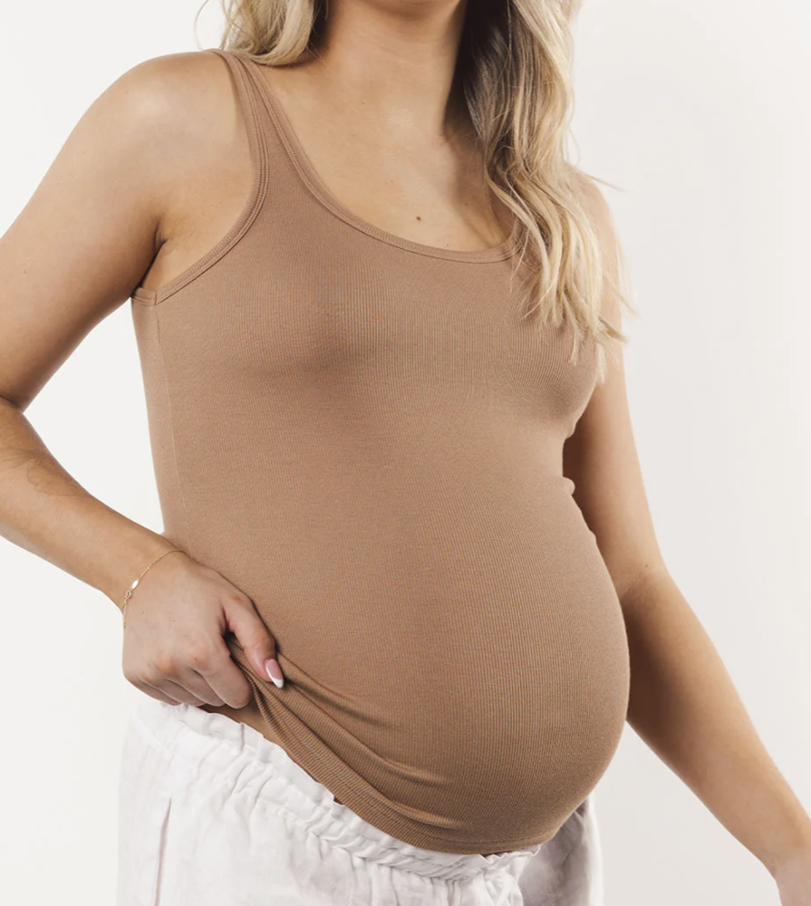 Embrace The Daily Ribbed Tank (xs in deep camel)