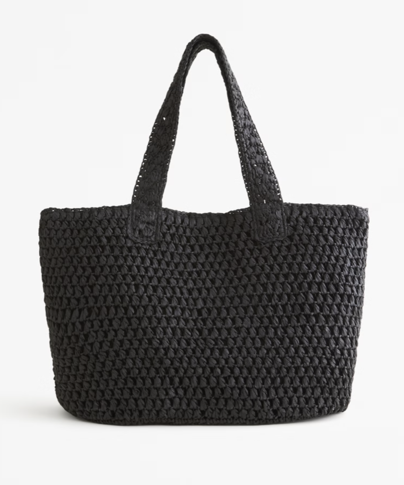 Abercrombie Straw Packable Tote Bag