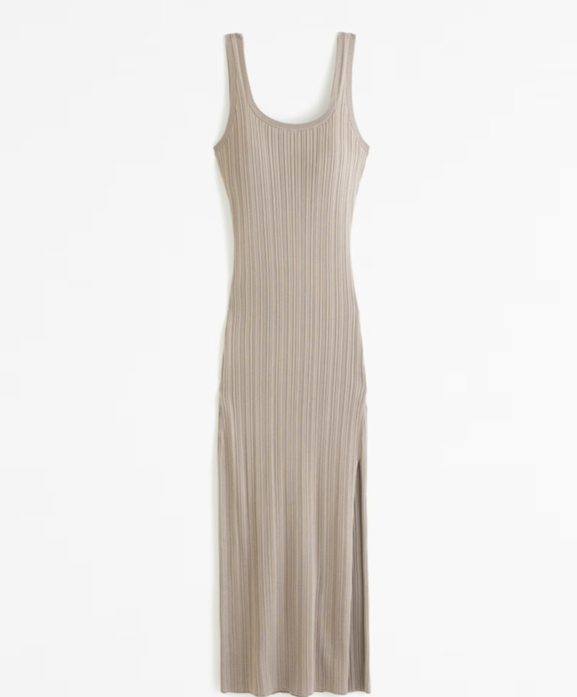 Abercrombie Ribbed Midi Sweater Dress (size small petite in brown)