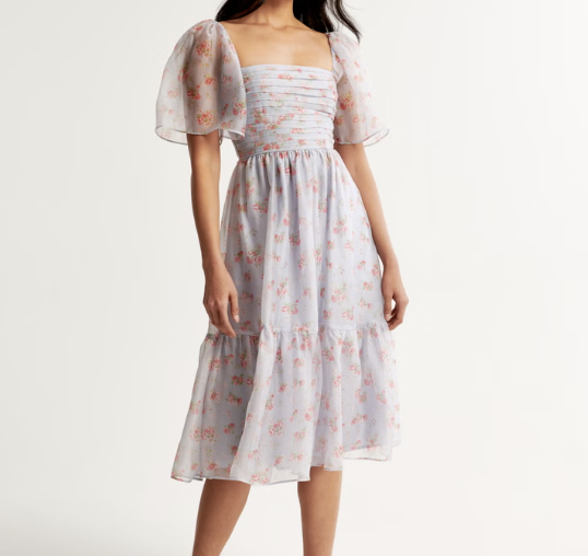 Abercrombie Emerson Angel Sleeve Midi Dress